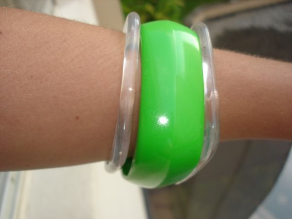 Pulseira Rute Verde E Transparente De Acrílico